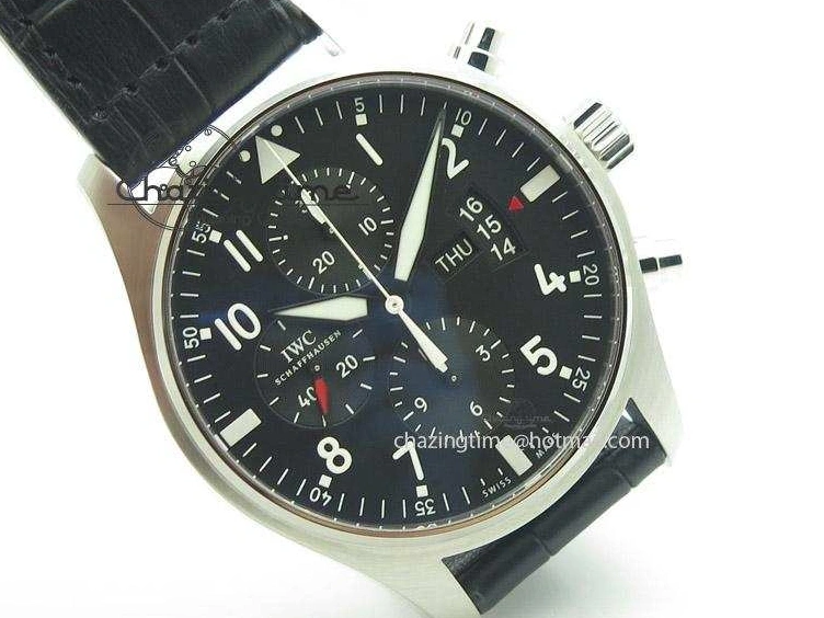 MIROTIME 0213 Soft Pilot Chrono 3777 43mm ZF 1:1 Best Edition Black Dial On Black Leather Strap A 7360